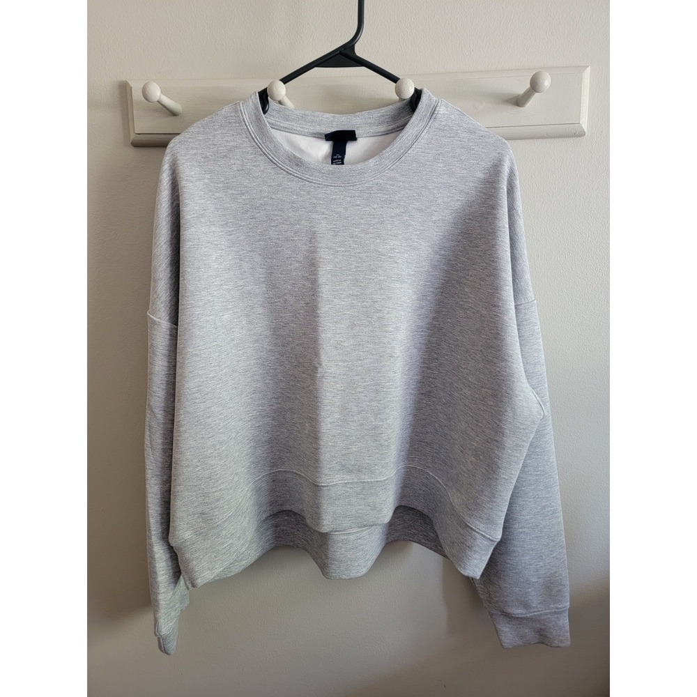 Scoop Girl's Gray XL 16 18 Boxy Crewneck Sweatshirt Pullover L/S Basic Lounge